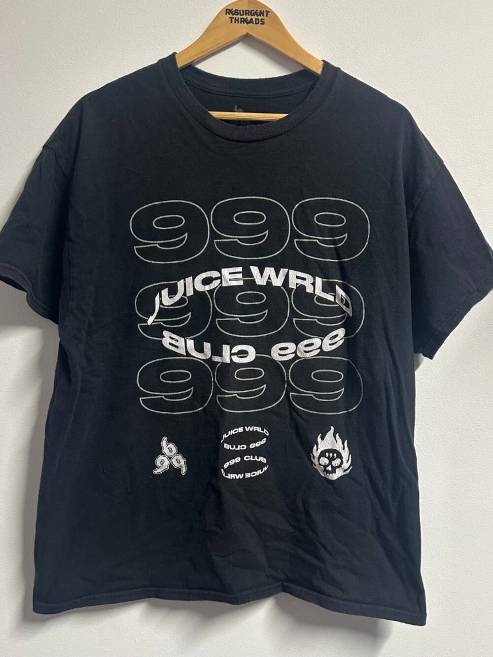 Juice WRLD 999 Club Black Tshirt Black XL Rap Tee tour shirt